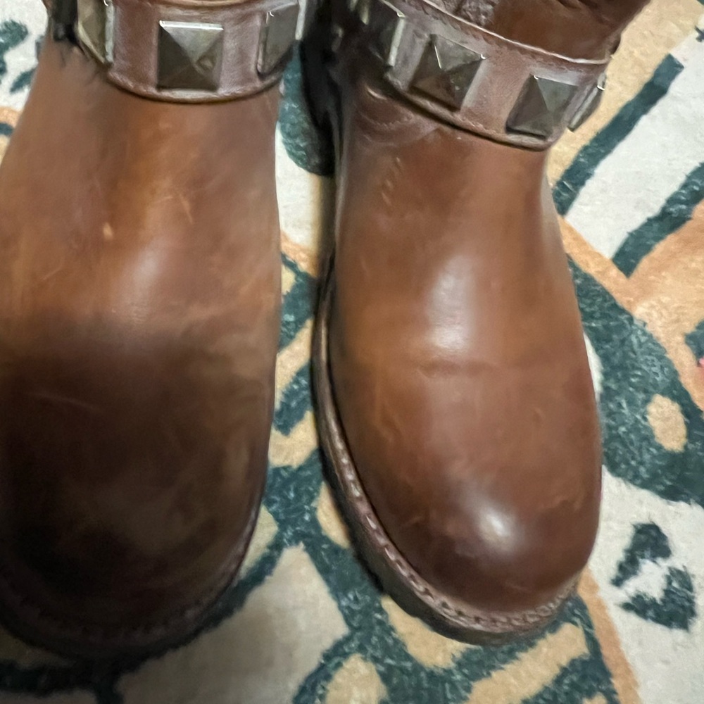 Frye rust brown Rogan Engineer Studded Boots 7.5 - Picture 9 of 10